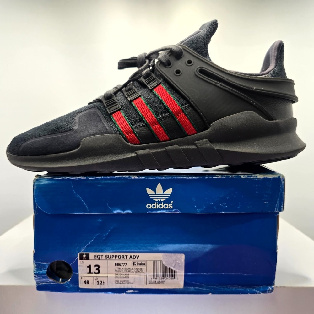 Adidas EQT Support ADV BB6777 Mens 13 Running Shoes Black Red Athletic Sneaker